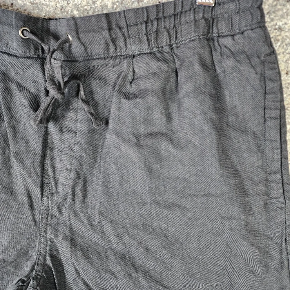 Zara Shorts Mens XL Casual Drawstring Elastic Waist Linen Blend Grey Excellent